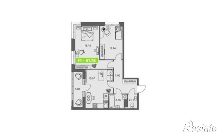 2-комн квартира в новом доме ул Володарского, 36 2,  д. 36 2,  к. 2