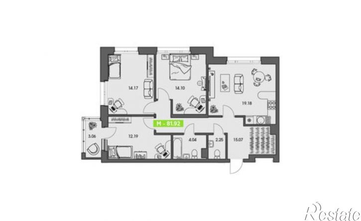 3-комн квартира в новом доме ул Володарского, 36 2,  д. 36 2,  к. 2