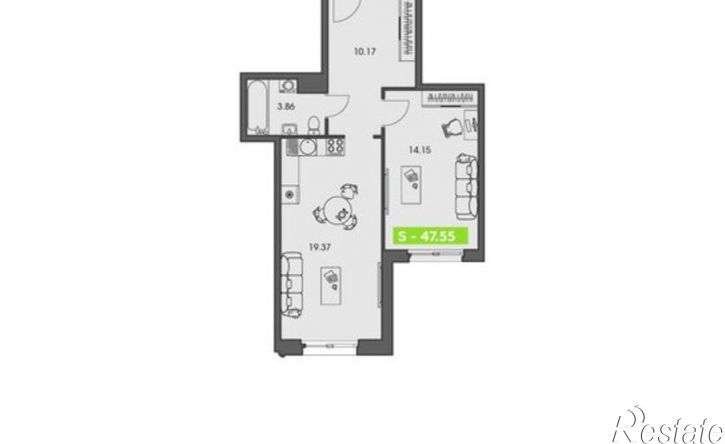 1-комн квартира в новом доме улица Володарского, 36 к1,  д. 36 к1
