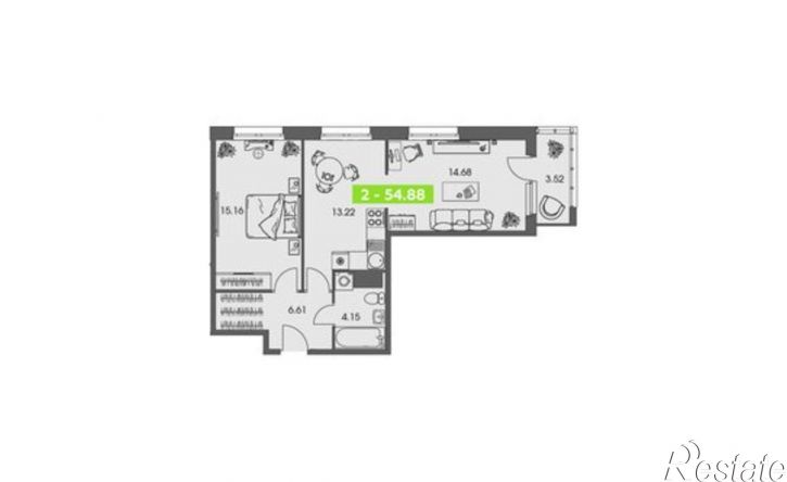 2-комн квартира в новом доме ул Володарского, 36 2,  д. 36 2,  к. 2