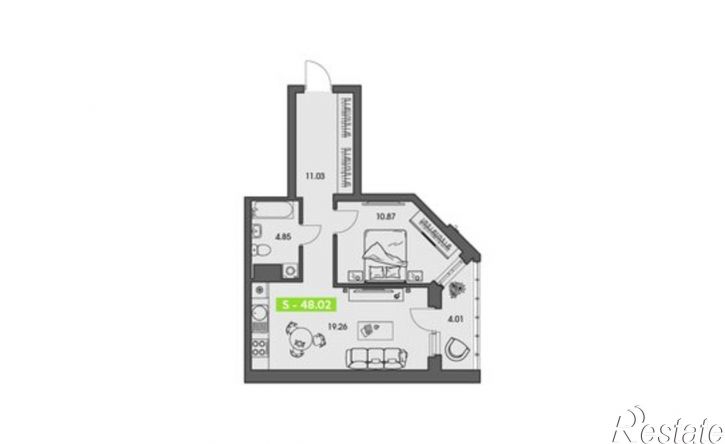 1-комн квартира в новом доме ул Володарского, 36 2,  д. 36 2,  к. 2