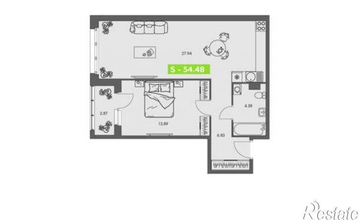 1-комн квартира в новом доме ул Володарского, 36 2,  д. 36 2,  к. 2