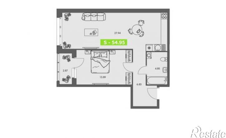 1-комн квартира в новом доме ул Володарского, 36 2,  д. 36 2,  к. 2