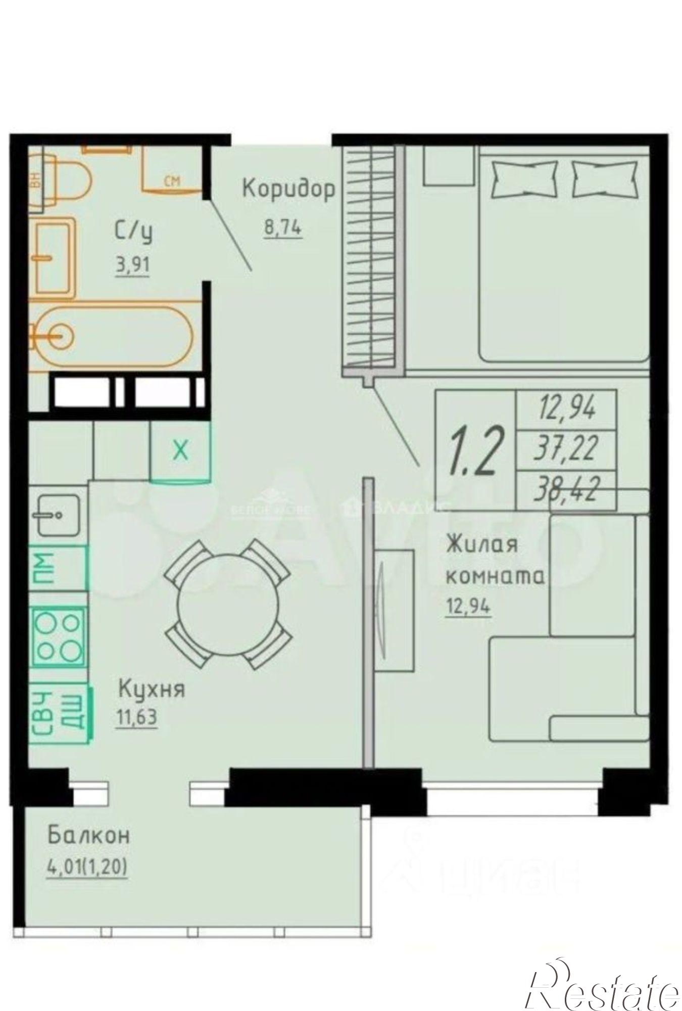Купить квартиру за 7 800 000 рублей на проспект Ломоносова, 85