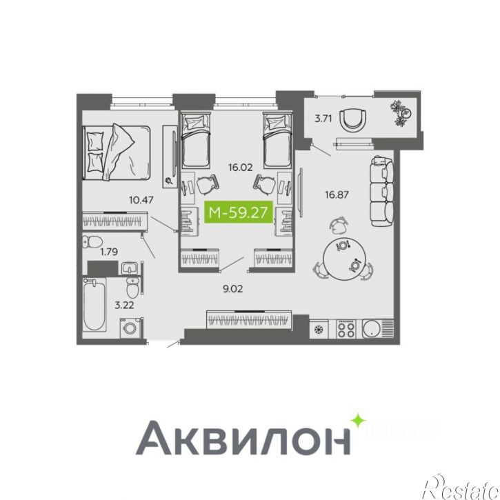 2-комн квартира в новом доме улица Самойло, 1,  д. 1