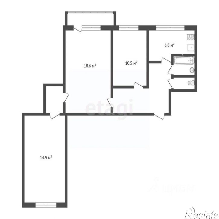 3-комн квартира Московский пр-кт, 45 1,  д. 45 1,  к. 1