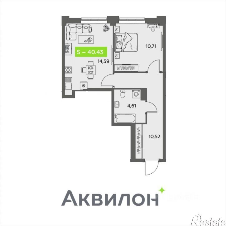 1-комн квартира в новом доме ул Розы Шаниной, 4,  д. 4