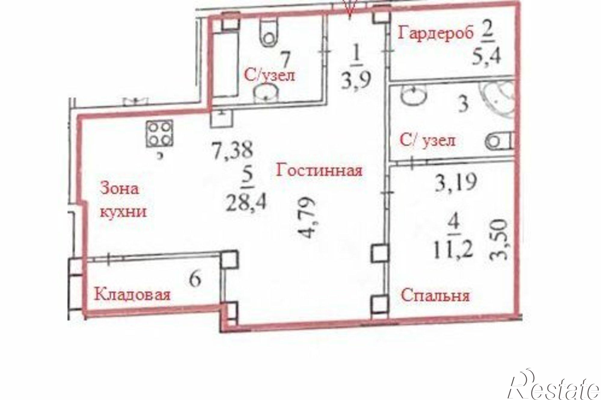 Купить квартиру за 9 400 000 рублей на пр-кт Ломоносова, 152