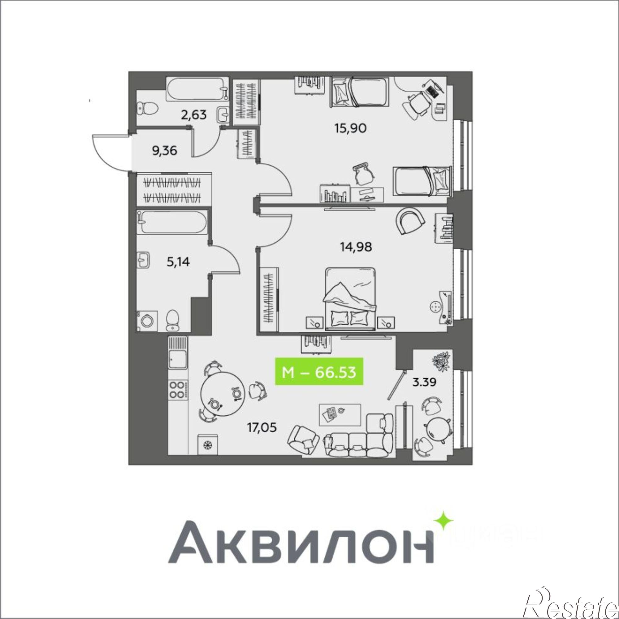 Купить квартиру за 9 209 910 рублей на ул Розы Шаниной, 4