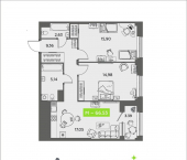 2-комн, 66 кв м, этаж 10/16 ул Розы Шаниной, 4