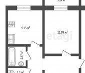 2-комн, 53кв м, этаж 2/9 ул Логинова, 53