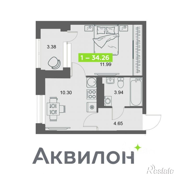 1-комн квартира в новом доме проспект Обводный Канал, 58 к4,  д. 58 к4