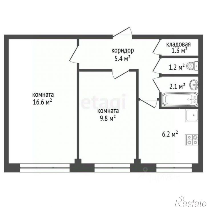2-комн квартира улица Октябрят, 4 к2,  д. 4 к2