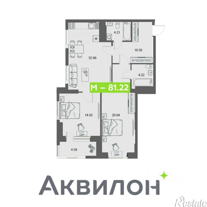 2-комн квартира в новом доме пр-кт Обводный канал, 58,  д. 58