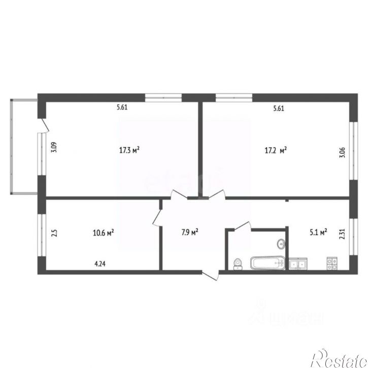 3-комн квартира ул Адмирала Кузнецова, 16 1,  д. 16 1,  к. 1