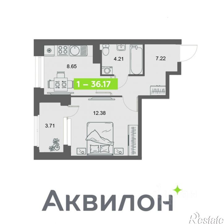 1-комн квартира в новом доме пр-кт Обводный канал, 58,  д. 58