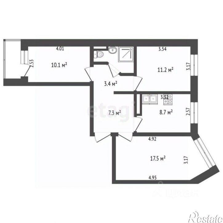 3-комн квартира ул Советская, 7,  д. 7