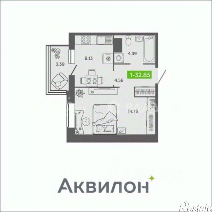 1-комн квартира ул Северодвинская, 25 1 стр 1,  д. 25 1 стр 1,  к. 1 стр 1