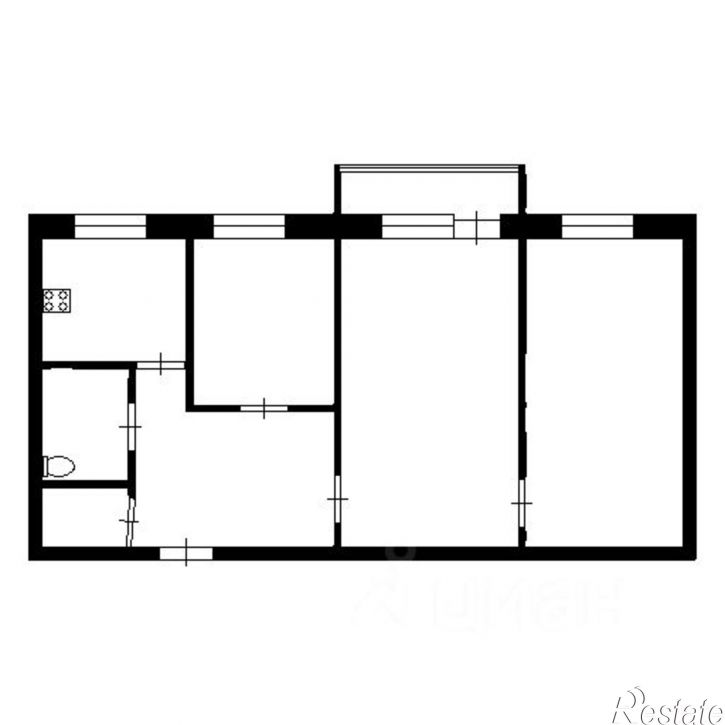 3-комн квартира улица Адмирала Кузнецова, 16 к1,  д. 16 к1