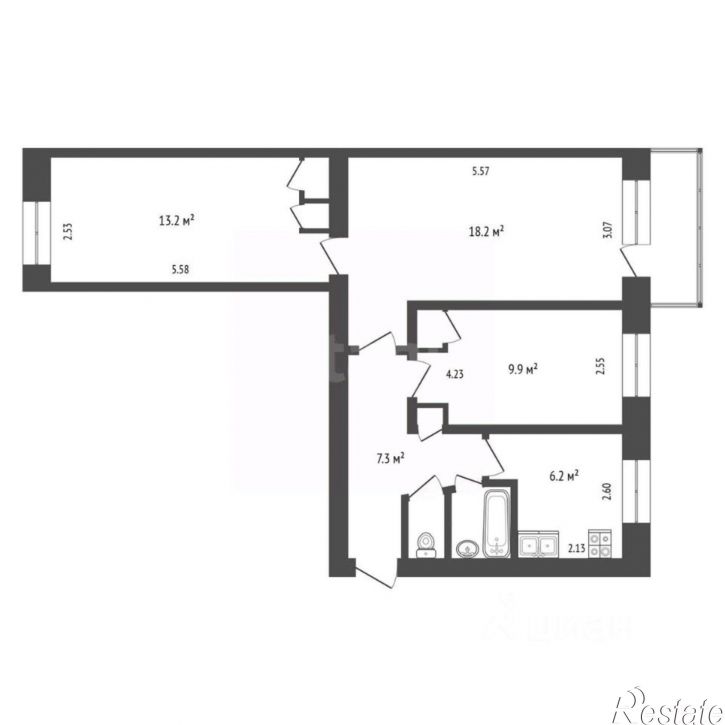 3-комн квартира ул Котласская, 3,  д. 3