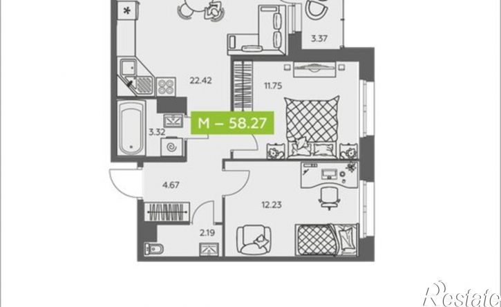 2-комн квартира в новом доме ул Валявкина, 34,  д. 34