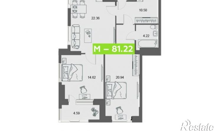 2-комн квартира в новом доме пр-кт Обводный канал, 58,  д. 58