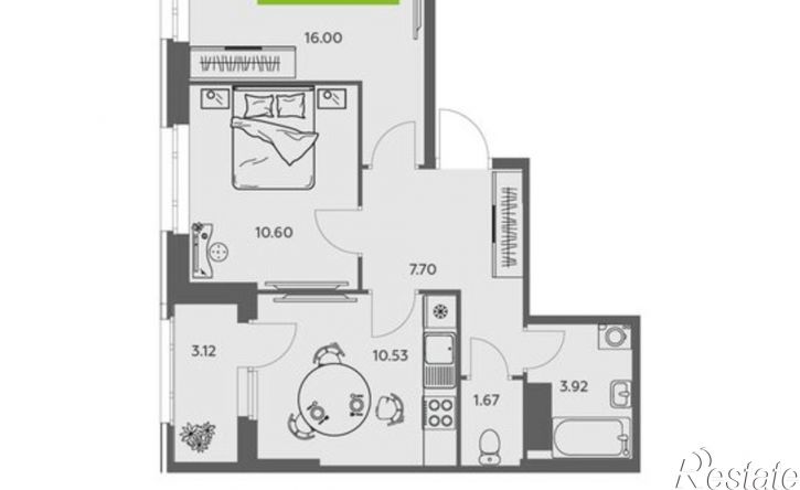 2-комн квартира в новом доме Ленинградский пр-кт, 30 1,  д. 30 1,  к. 1