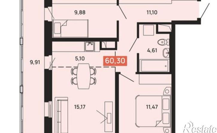 1-комн квартира пер Банный 1-й, 3,  д. 3