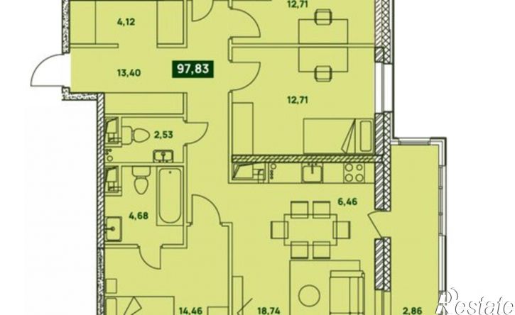 4-комн квартира в новом доме ул Урицкого, 35,  д. 35