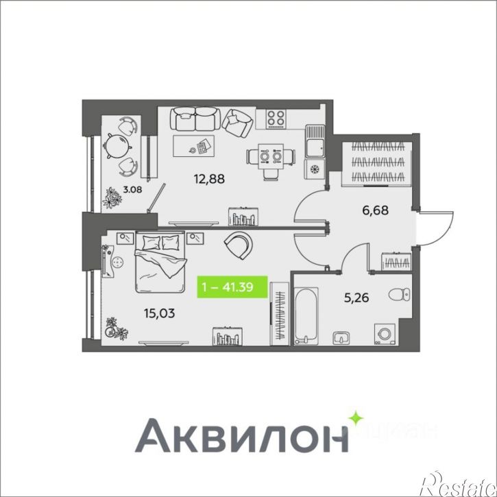 1-комн квартира в новом доме улица Розы Шаниной, 4,  д. 4