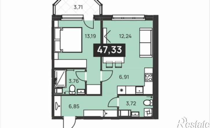 2-комн квартира в новом доме ул Карпогорская, 12 2,  д. 12 2,  к. 2
