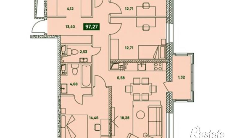 4-комн квартира в новом доме ул Урицкого, 35,  д. 35