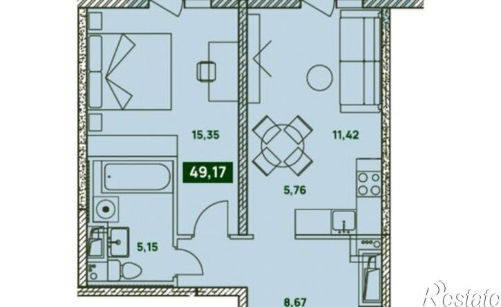 2-комн квартира в новом доме ул Урицкого, 35,  д. 35
