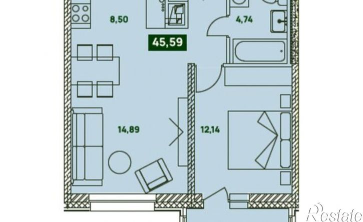 2-комн квартира в новом доме ул Урицкого, 35,  д. 35