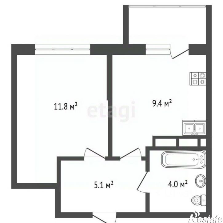 1-комн квартира Ленинградский пр-кт, 40 3,  д. 40 3,  к. 3