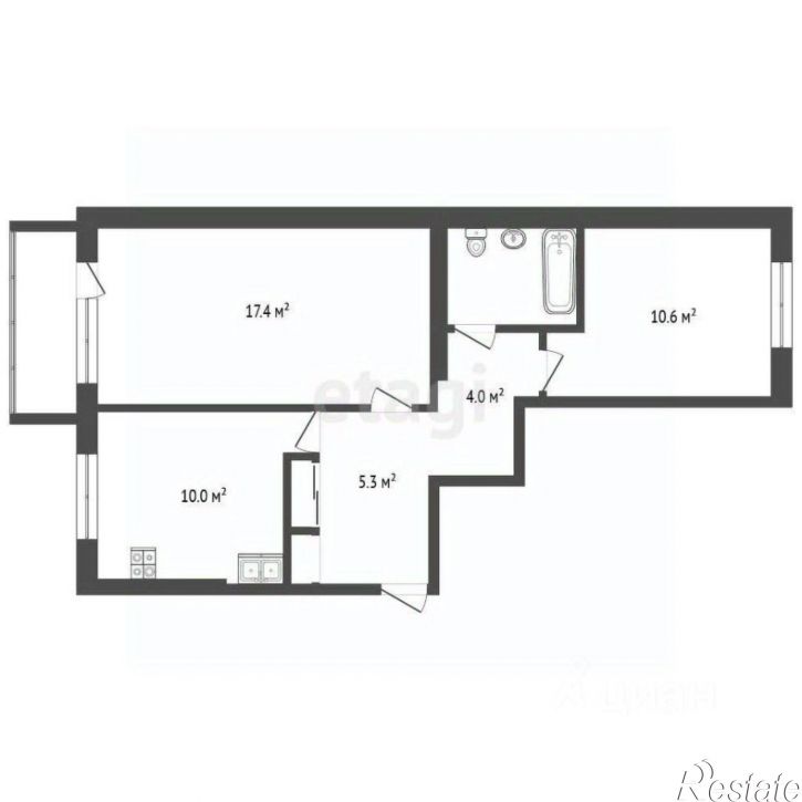 2-комн квартира улица Октябрят, 4 к3,  д. 4 к3