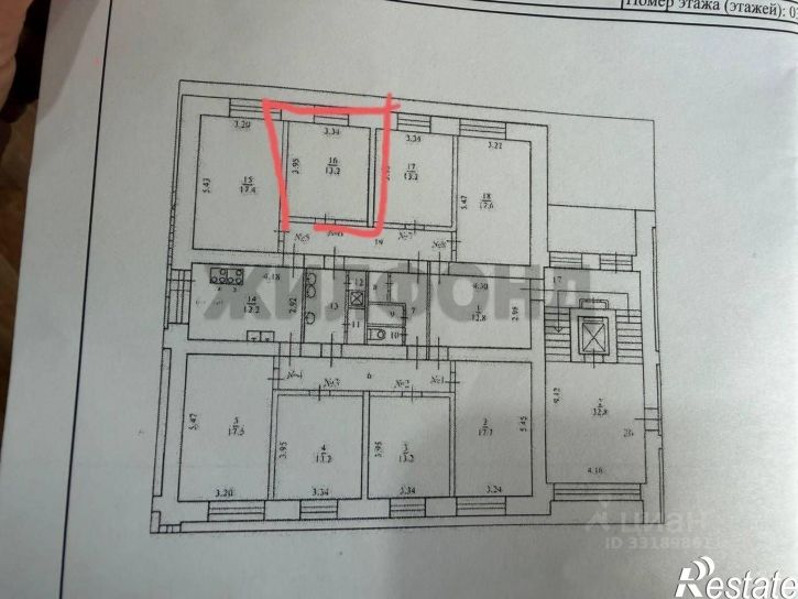 Комната проспект Дзержинского, 17,  д. 17