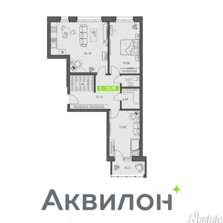 2-комн квартира в новом доме улица Володарского, 45,  д. 45