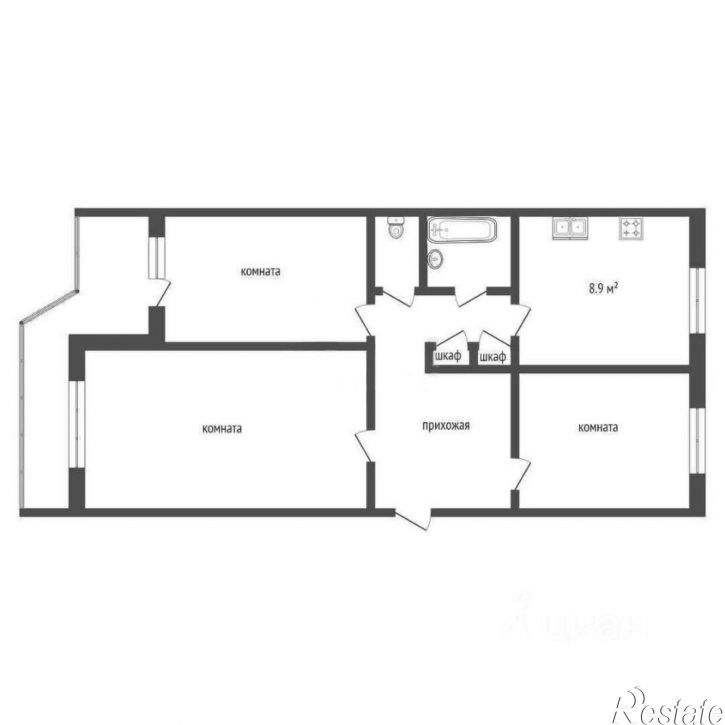 3-комн квартира улица Гайдара, 50,  д. 50