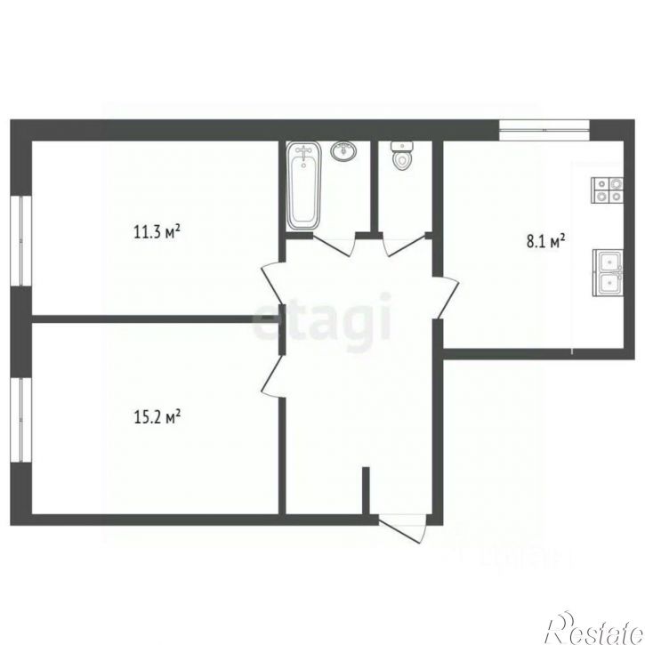 2-комн квартира Воскресенская улица, 118 к2,  д. 118 к2