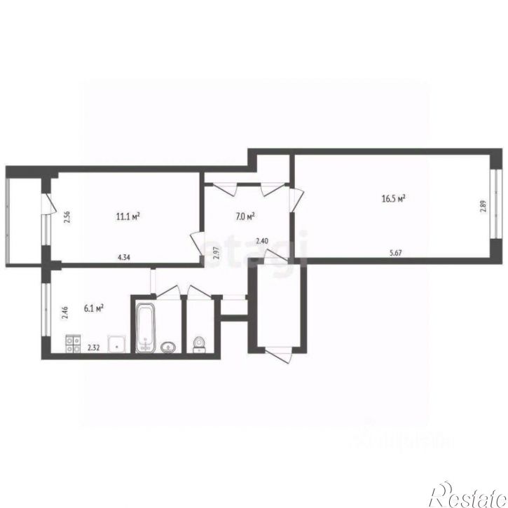 2-комн квартира ул Октябрят, 4,  д. 4