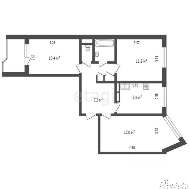 3-комн квартира ул Адмиралтейская, 7,  д. 7