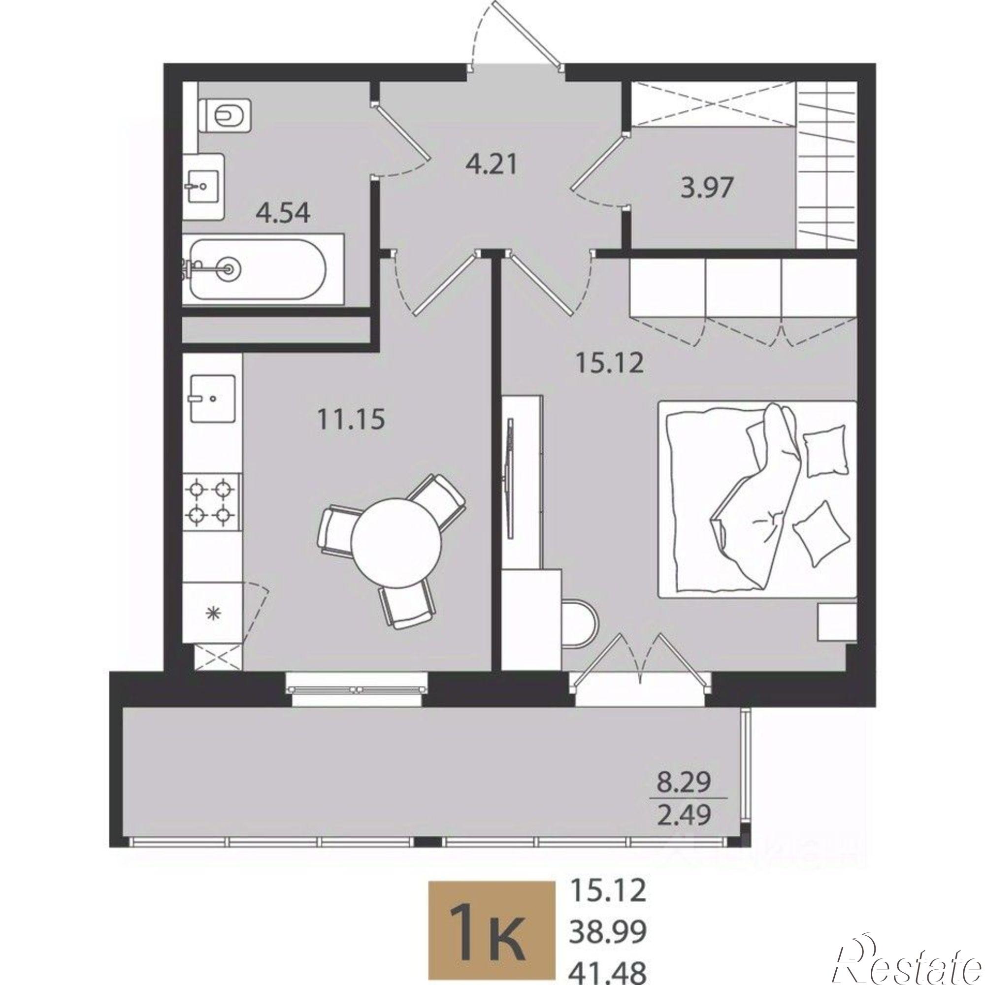 Купить квартиру за 6 003 690 рублей на ул Коммунальная, 6