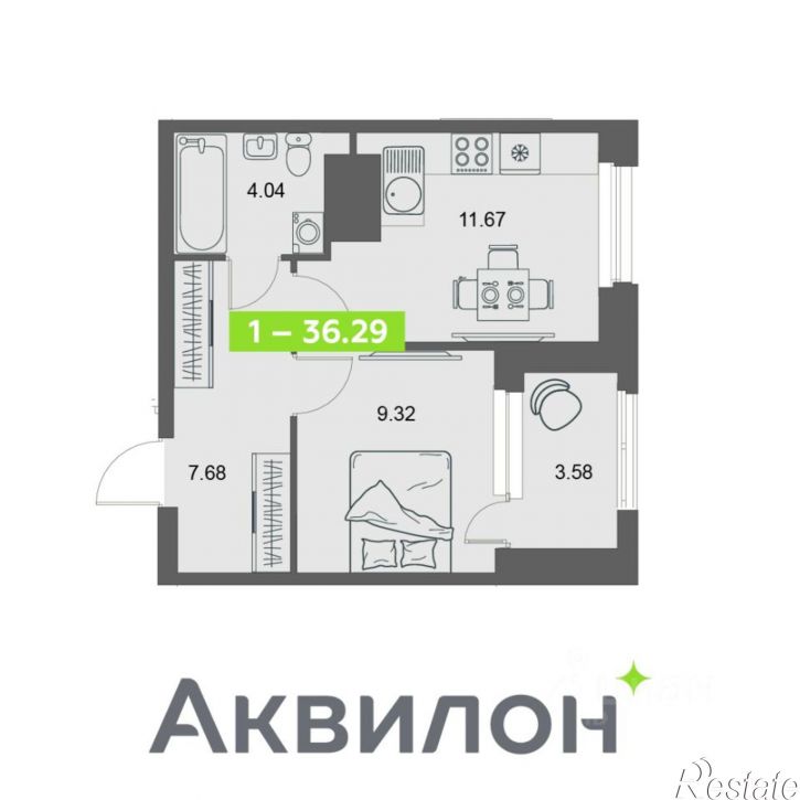 1-комн квартира в новом доме пр-кт Обводный канал, 58,  д. 58