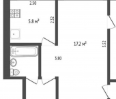 2-комн, 45кв м, этаж 2/5 Троицкий пр-кт, 121 3