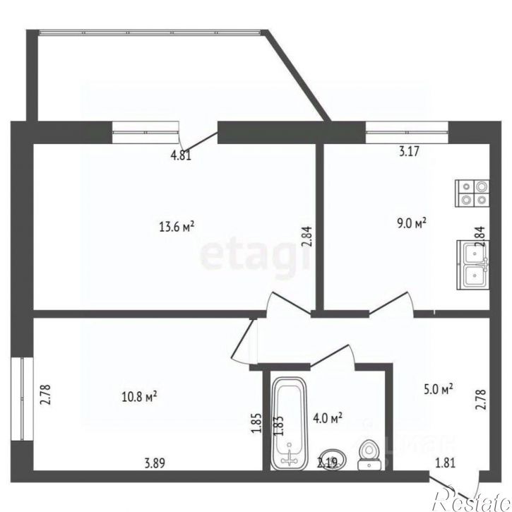 2-комн квартира Новгородский пр-кт, 176,  д. 176