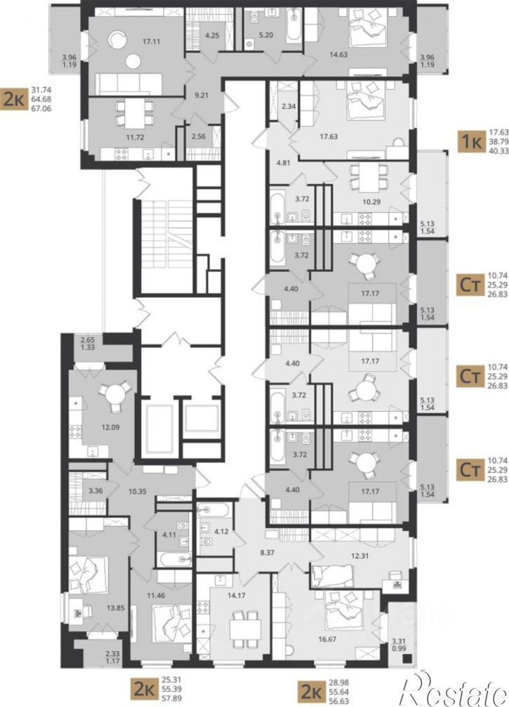 1-комн квартира в новом доме Коммунальная улица, 6 к1,  д. 6 к1