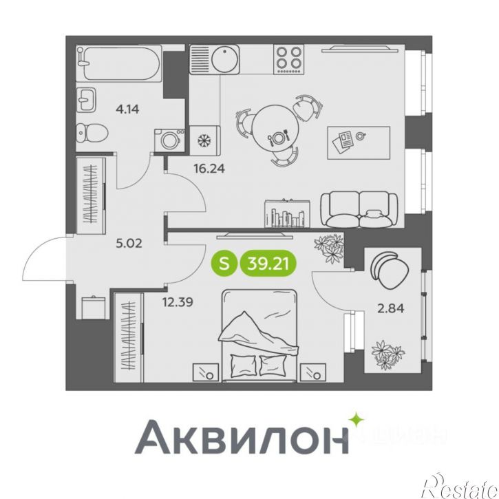 1-комн квартира в новом доме Ленинградский проспект, 28 с1,  д. 28 с1