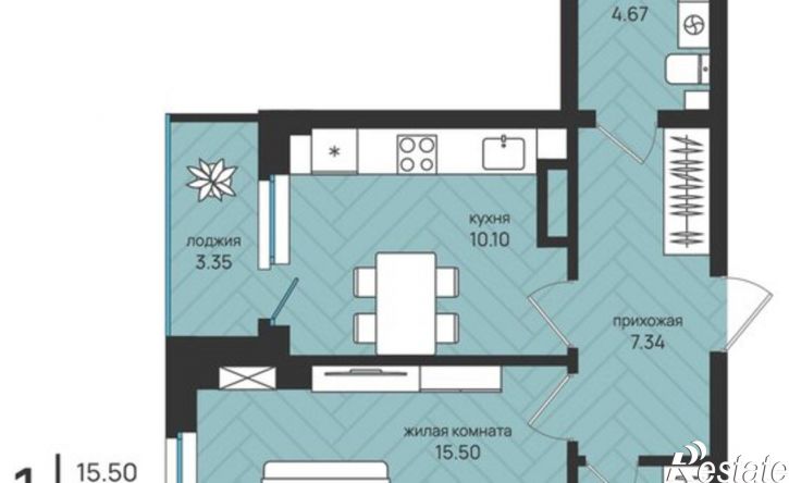 1-комн квартира в новом доме улица Ленина, 21к8