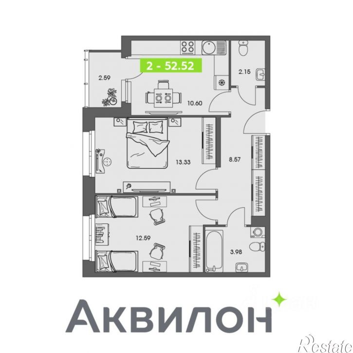 2-комн квартира в новом доме улица Володарского, 45,  д. 45